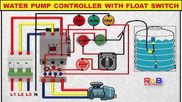 3 Phase DOL Starter Control and Power Wiring Diagram! water Pump Controller with float switch