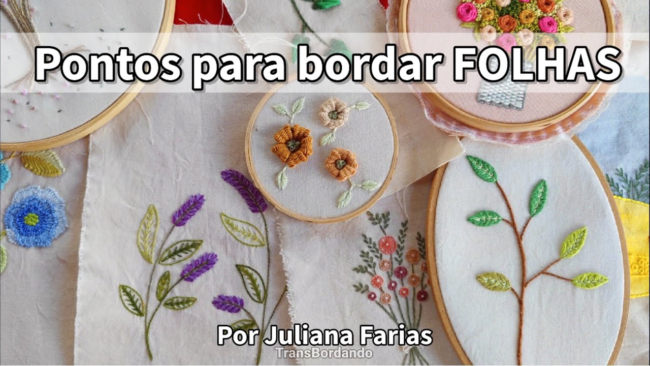 Bordar FOLHAS - Pontos de Bordado