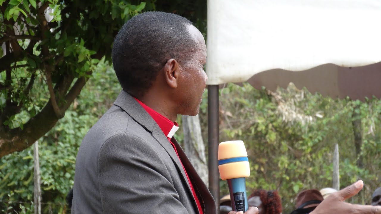 Bishop Dr. Peter Nakola preaching on Rev Musa Meigara House Warming Party