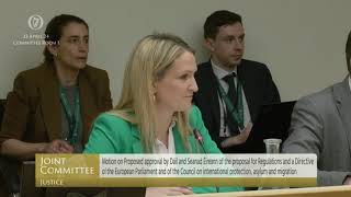 Questioning Justice Minister Helen McEntee on immigration data
