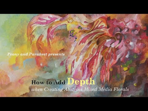 Intuitive Painting in 60 Colors of Arteza Gouache Set - Peony and Parakeet