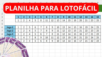 Como fazer uma planilha para Lotofácil no ExceL