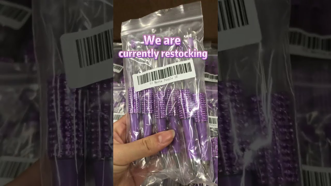 Matte Purple Rhinestone Beaded Pens Beadedpens Wholesale Bead Diy