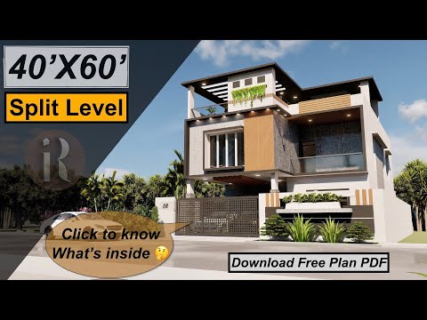 40X60 Feet Split Level Duplex House Design | 2400 Sqft House Plan | 12X18 Meters House Design