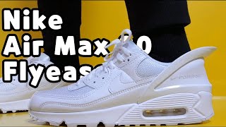 air max 90 triple white on feet