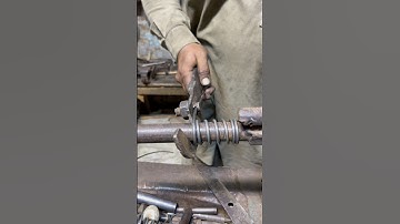 “Iron Guitar Wire Spring on Lathe | Simple Pressure Coil Making #youtubeshorts