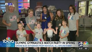 Olympic gymnastics watch party in Spring