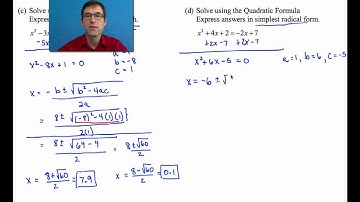 Common Core Algebra I.Unit #9.Lesson #7.Final Work with Quadratic Equations