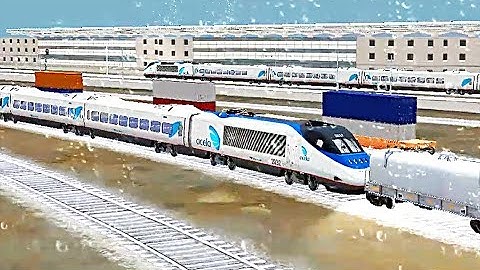 Train Sim - Airport Using Acela Express in Rainy Day - Simulasi Kereta Api