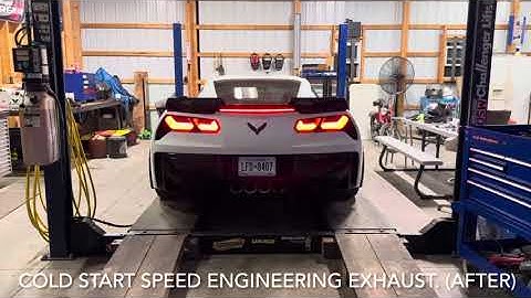 C7 Grand Sport Corvette Speed Engineering X-pipe exhaust installation with “cold start”