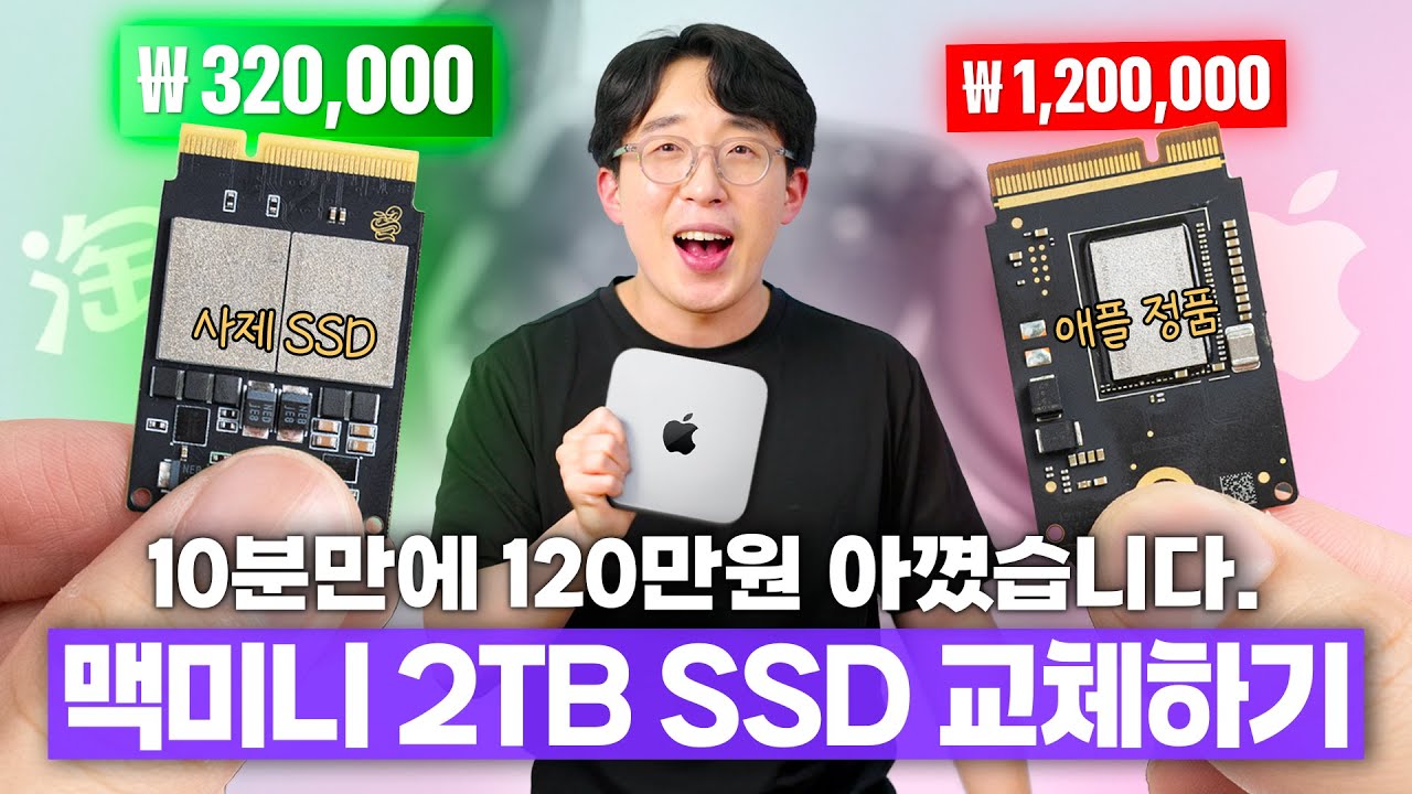 120만원 옵션값 아꼈습니다. 맥미니 SSD 자가 업그레이드 도전하기!