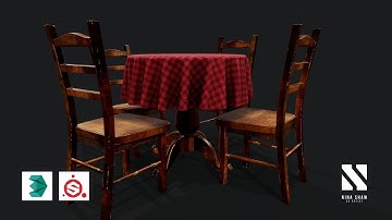 TIMELAPSE Game Asset Vintage Table | Autodesk3dsMax/SubstancePainter