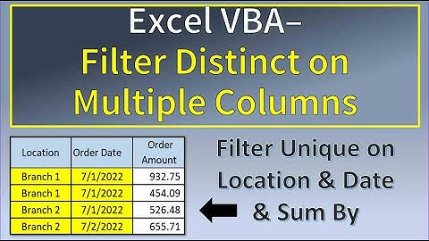 Excel VBA Get Unique Values on Multiple Columns