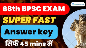 68th BPSC Pre Answer Key |  BPSC Complete Answer key | Abhay Pratap  | Unacademy BPSC