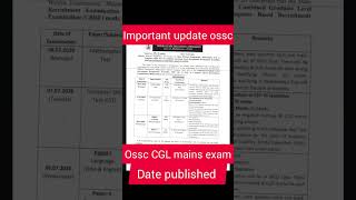 🚨 OSSC CGLRE Mains Exam Date Announced! 🚨Ossc cgl exam preparation all syllabus strategy