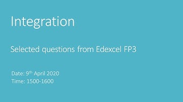 Integration - Selected questions from Edexcel FP3