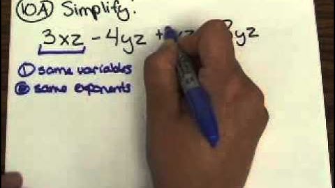 Simplifying (variables/exponents/like terms)