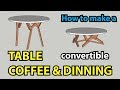 How to build a convertible TABLE | From Dinning to Coffee table | Sketchup (2018)