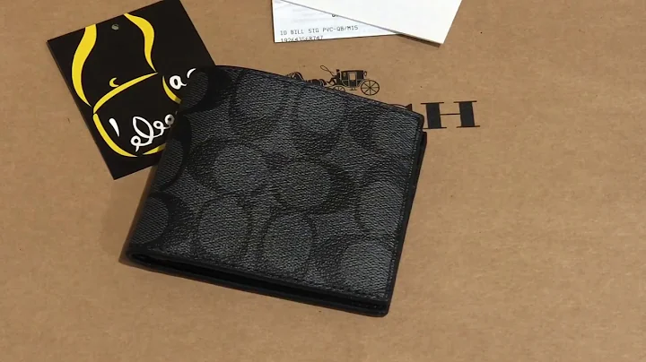 Coach men’s ID Bill signature pvc wallet charcoal black