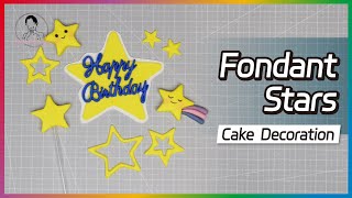 Fondant Stars Cake Topper｜Making Fondant Stars｜How to make Fondant Stars