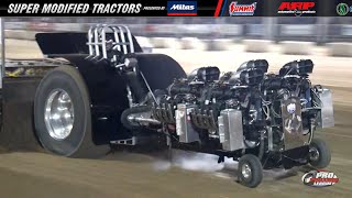 Pro Pulling 2023: Super Modified Tractors pulling at the Western IL Pro Pull in Mt. Sterling, IL