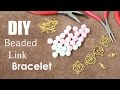 DIY Beaded Bracelet with Golden Flower Links