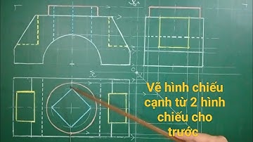 Vẽ hình chiếu cạnh và hình cắt kết hợp (có 3D minh họa)