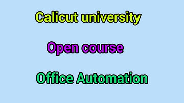 5th sem Open Course/Office Automation