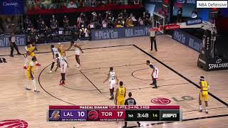 2019-2020 nba season / aug 01, 2020 toronto raptors defense on la
lakers