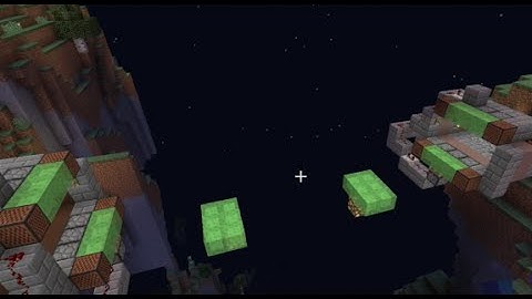 Minecraft: Bridge of air and slime - jump 19 blocks.