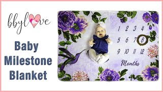 Bbylove Baby Monthly Milestone Blanket set, Extra Soft Premium Fleece, Incl. 3 Props screenshot 4