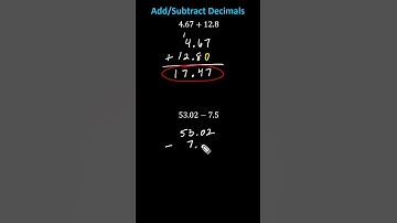 Adding and Subtracting Decimals #decimals #math #maths