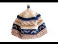 How to knit fair isle pattern beanie cap hat with needles