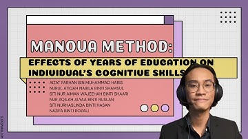 STA680 Project Video: MANOVA Method: Effects of Years of Education on Individuals