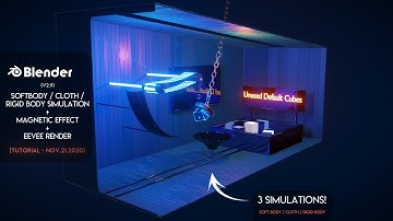 Blender 2.9 | Soft Body / Cloth / Rigid Body Simulations - Default cube | EEVEE - 4K PREVIEW
