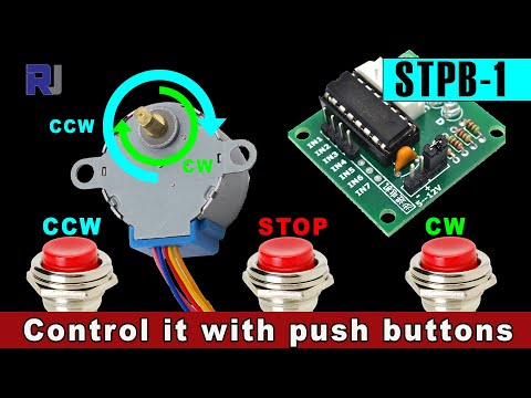 STPB-1: Control Stepper 28BYJ-48 Push buttons using Arduino code CCW, CW STOP