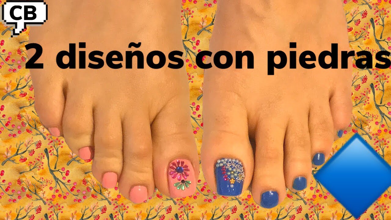 2 Ideas Para Decorar Unas De Pies Con Piedras Youtube