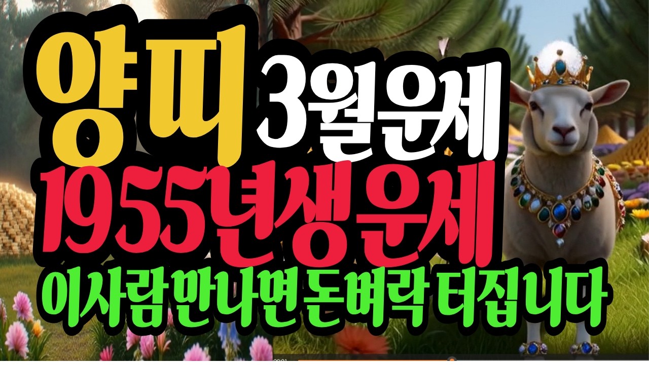 양띠, 1955년생, 2026년3월운세, 이사람 만나면 71년한이 돈벼락으로 변합니다 #재물운 #사주명리학강의 #유튜브 #결혼운 #양띠운세 #병오년 #1955년생2026년3월양띠