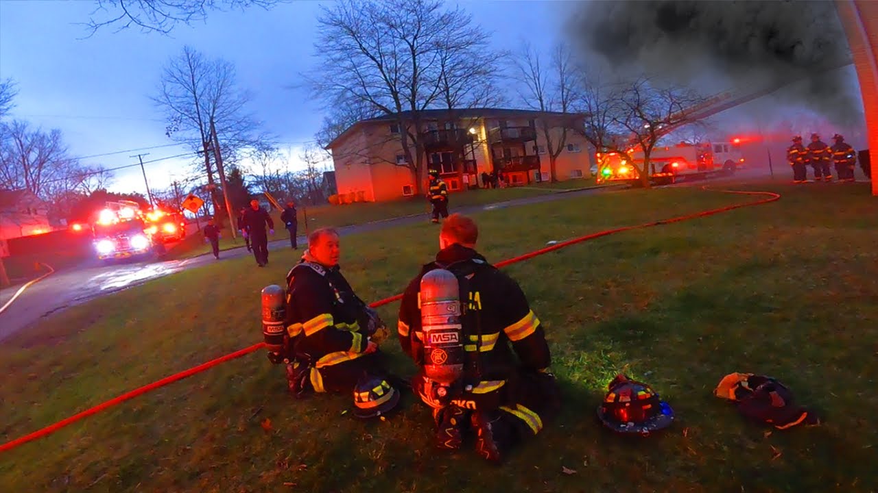 Apartment Arson Fire with Entrapment Engineer Helmet Cam POV (Part 3 ...