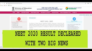 NEET 2020 RESULT DATE DECLEARED||TWO MOST IMPORTANT NEWS FOR NEET ASPIRANTS