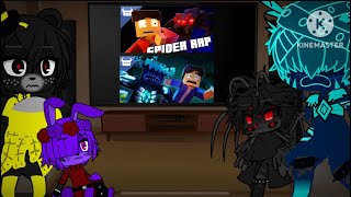 Fnia reacts to Minecraft raps spider/warden  pt 5 final part Gacha club