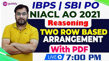 PARALLEL(Two Row) SITTING ARRANGEMENT IBPS PO || SBI PO || NIACL A0 PRE 20201 BY ROHIT SIR