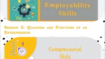 Qualities of  entrepreneur (Session 2 unit 4  employability skill) 10th class