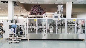 HFFS packaging machine with standup bags spout caps inserting welding system