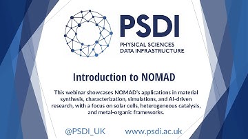 Introduction to NOMAD - PSDI Webinar