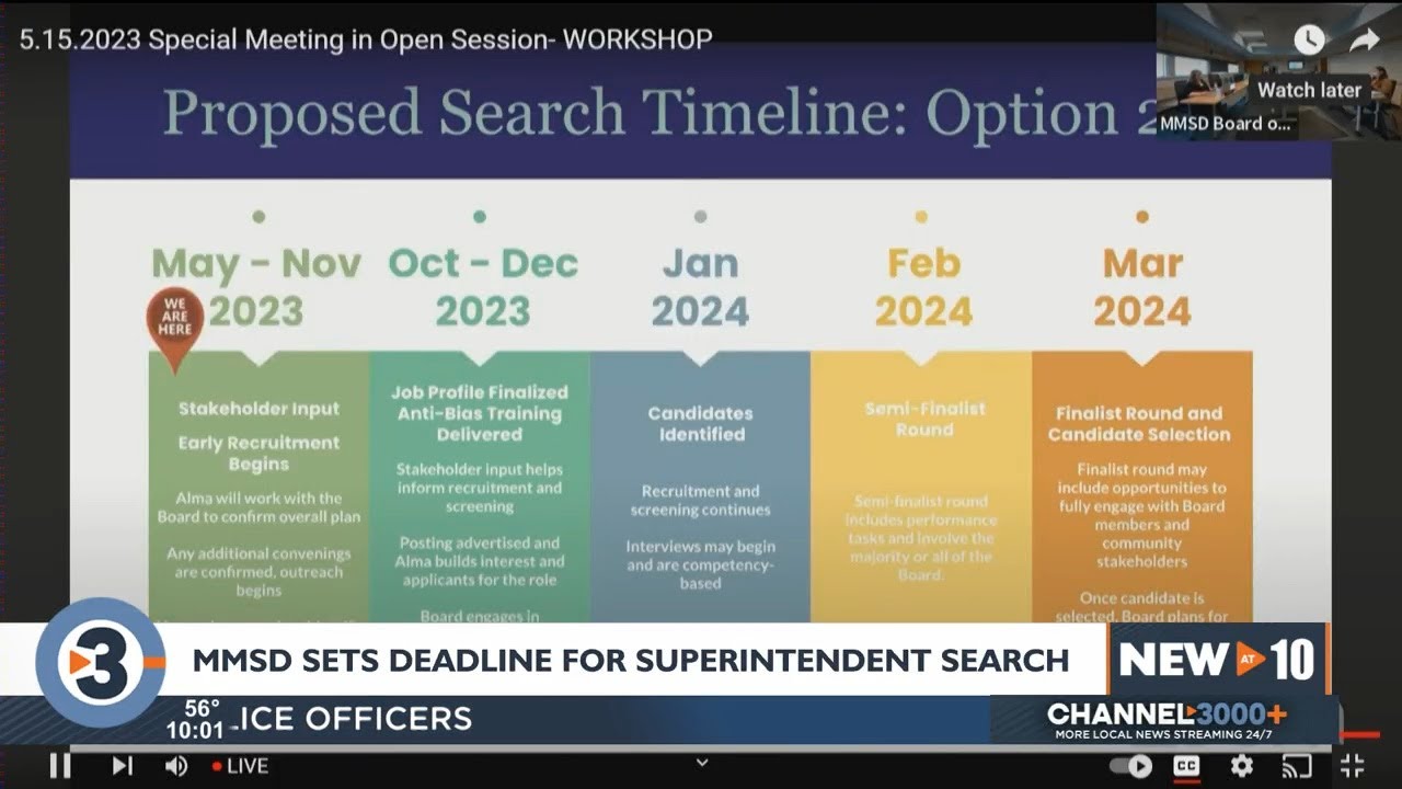 Madison school board sets timeline for superintendent search - YouTube