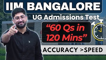 IIMB UG Entrance Paper Pattern: 60 Qs in 120 Mins? | Accuracy vs Speed