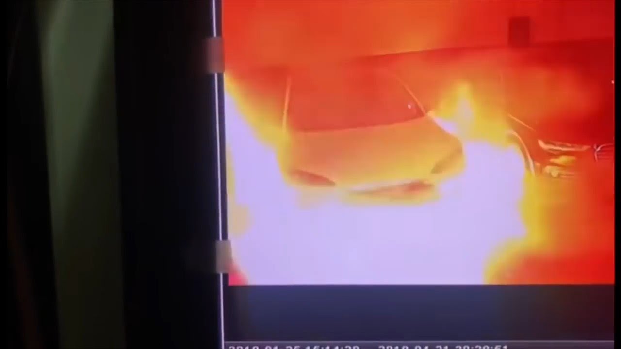 Tesla catches fire in garage YouTube