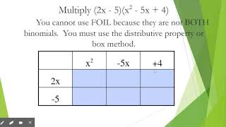 BOX Method and Distributive property | Multiplication of Polynomials