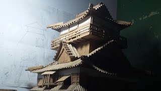 Making Japanese Castle Using Cardboard. 